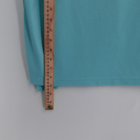 Dunning Golf Shirt Mens XXL Green Striped The Major Logo Embroidered Performance - Picture 6 of 14